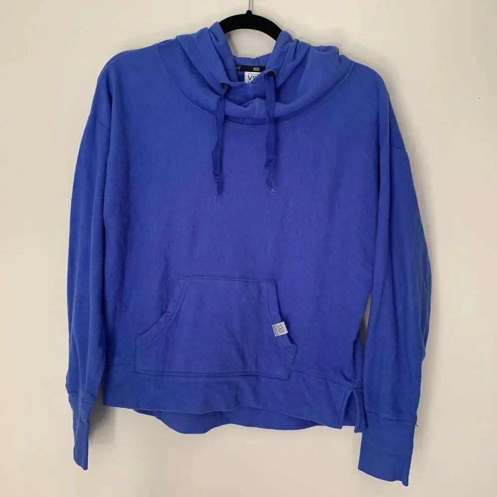 Victoria’s Secret VSX Hoodie Women’s XS Blue Fleece Pullover Long Sleeve